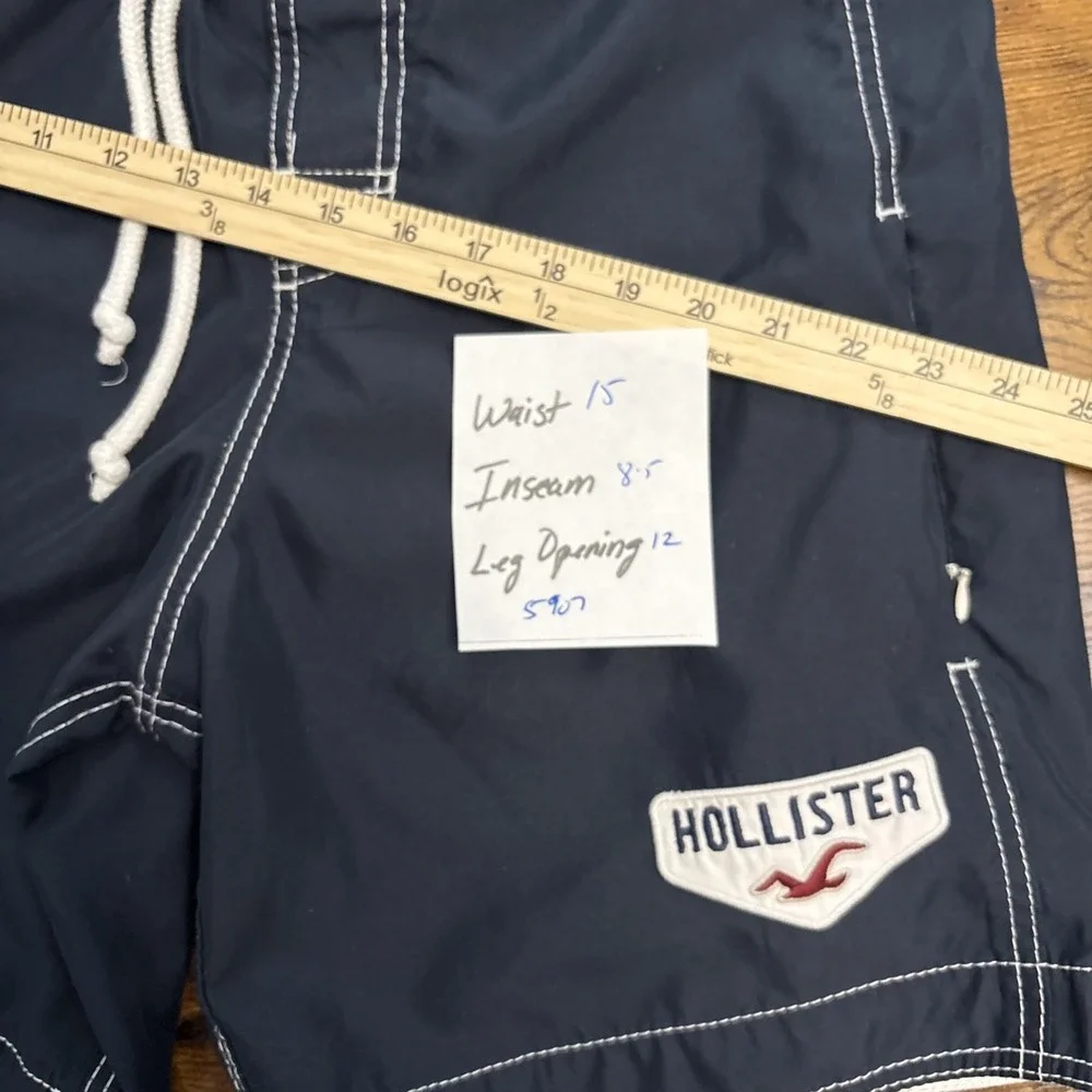 Hollister California Spell out Blue Lightweight Board Shorts Size Small S